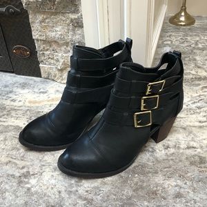 Black Booties w/Gold Buckles
